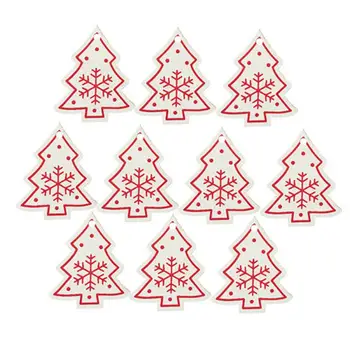 Alb&Rosu Copac/Inima/Stea Pandantive Din Lemn Ornamente Pentru Petrecerea De Crăciun Pom De Crăciun Ornamente Copii Cadouri Decoratiuni