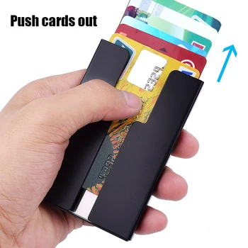 Aluminiu Metal Cartelei Caz Card De Portofel Minimalist Stil Push Pull Card Cutie Manuală Slider Business Card Protector Geanta
