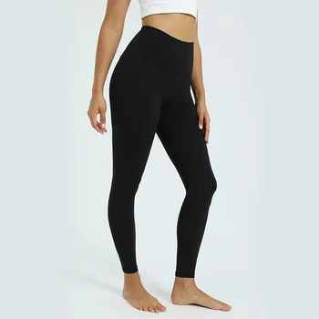 Cu Logo-ul lu Sport, Colanti pentru Femei Talie Mare Pantaloni de Yoga Buzunar Strâmt Sport Fitness Pantaloni