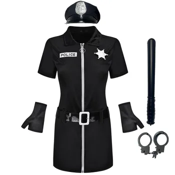 Femei Sexy Femeie De Poliție Ofițer De Uniformă Costum Erotic Polițist Costum Cosplay Carnaval De Halloween Fancy Rochie De Petrecere