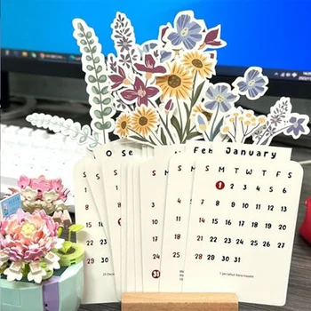 Flori Mici Calendar De Birou Floare Calendar De Birou Planificator De Vază În Formă De Calendar Lunar Planificator