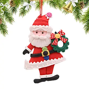 Moș Crăciun Ornamente de Crăciun Copac Pandantiv Mini Lut Moale Moș Crăciun Cu Șnur Drăguț PVC Crăciun Pandantiv Pentru Prieteni